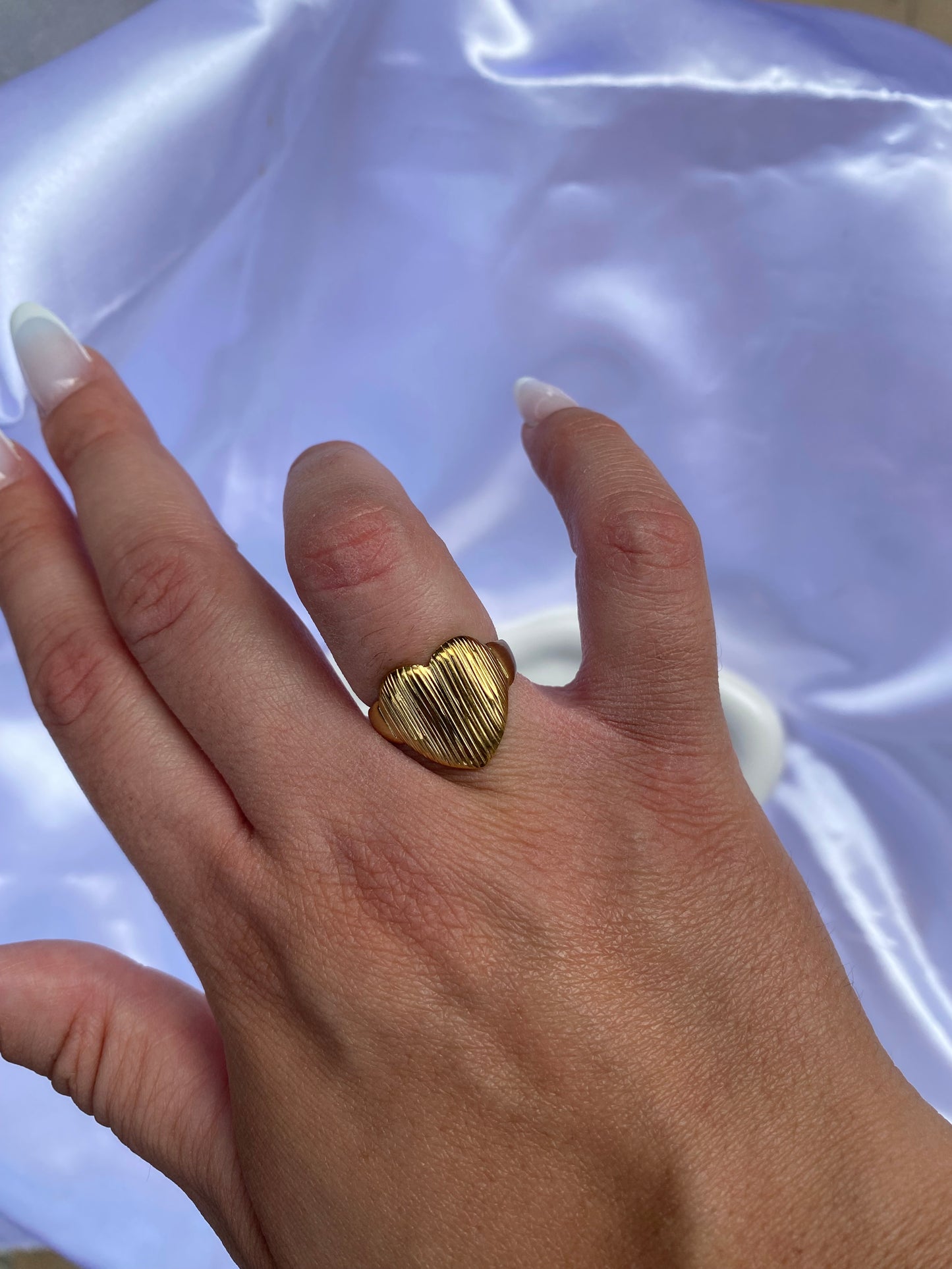 Anello cuore acciaio