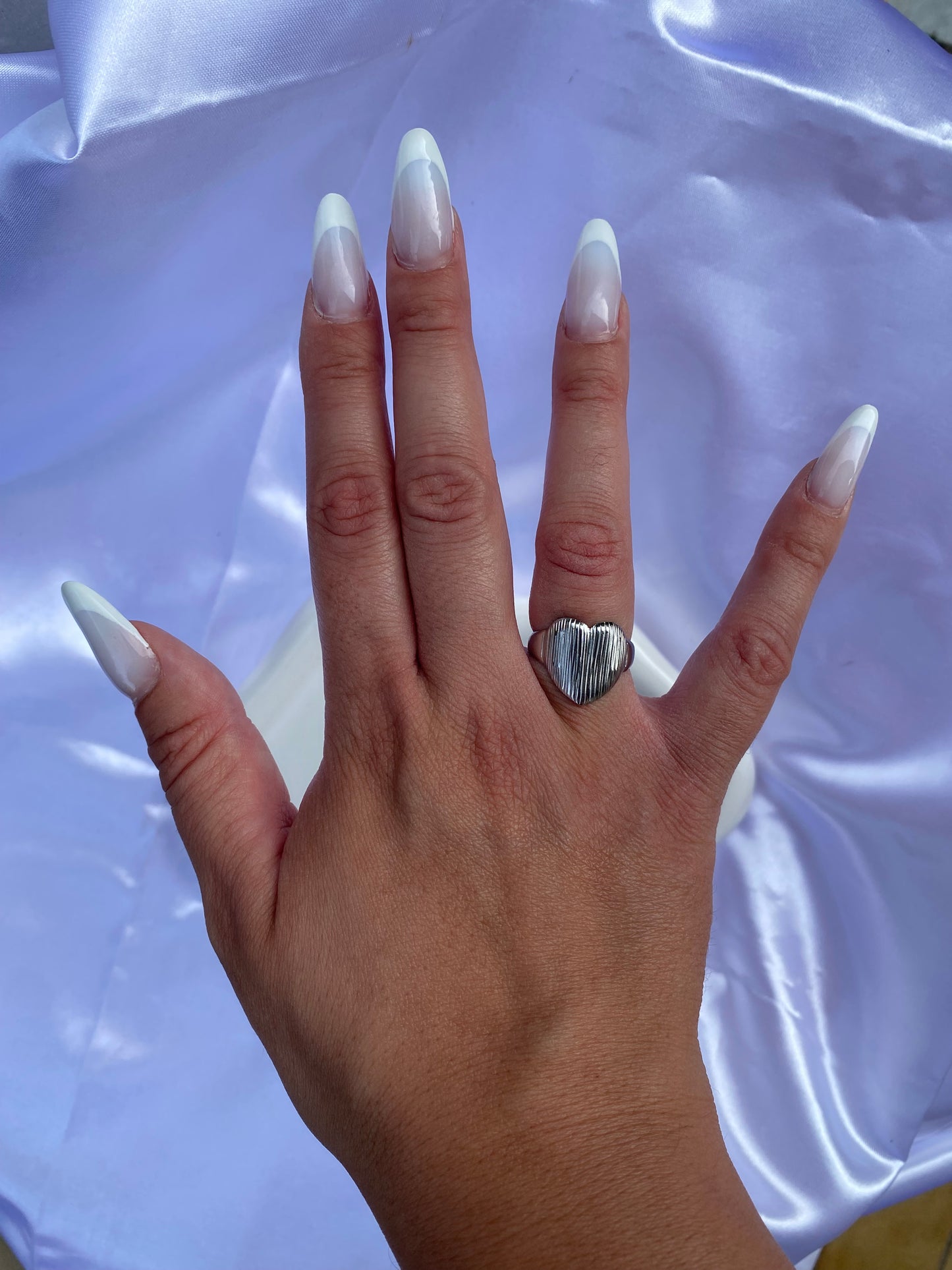 Anello cuore acciaio