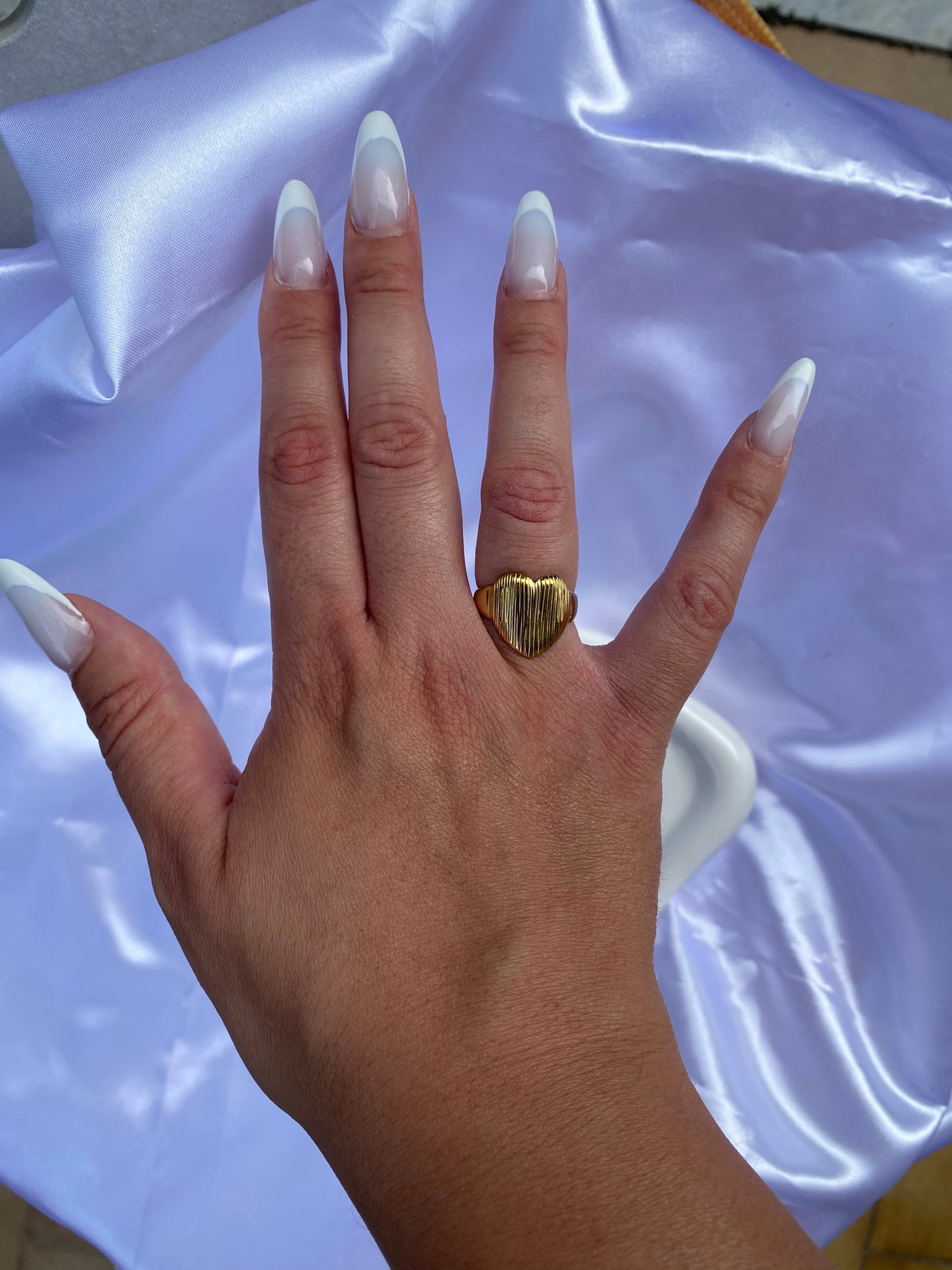 Anello cuore acciaio