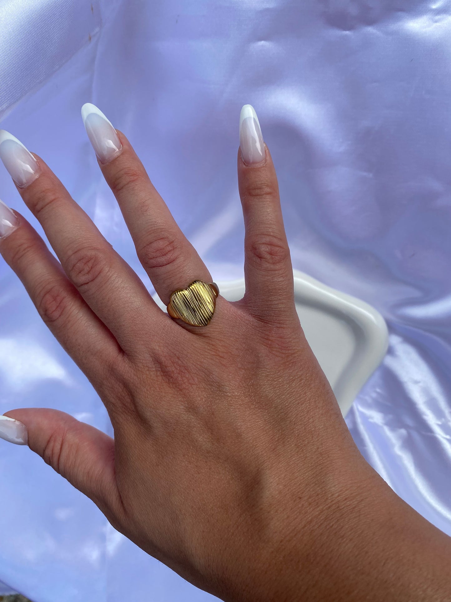 Anello cuore acciaio