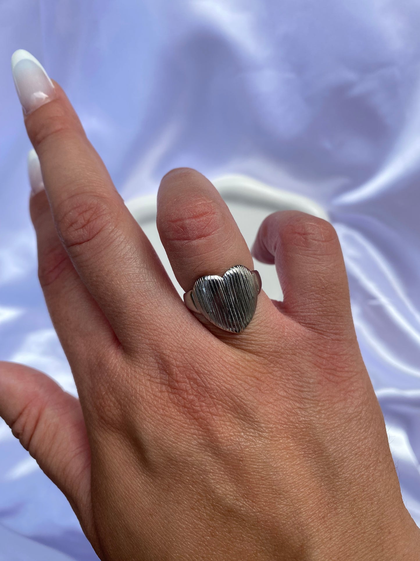 Anello cuore acciaio