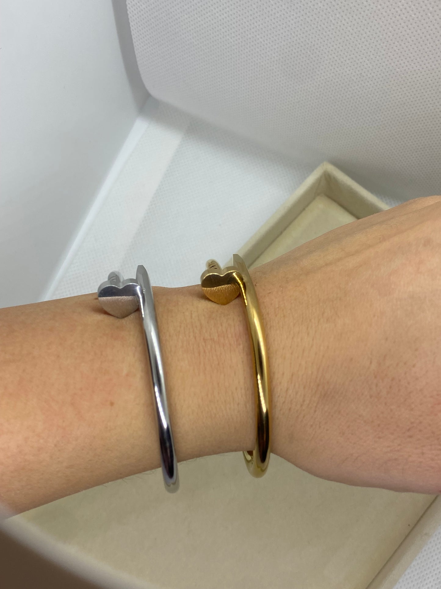 Bracciale cuore rigido Silver